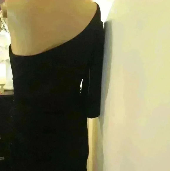 Kopa sexy party/cocktail wedding one sleeve  off shoulder black dress S medium - Picture 5 of 7